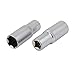 Aexit 1/2-inch Square Hand Operated Tools Drive 21mm 6 Point Deep Socket Impact Silver Tone 2pcs Model:96as191qo75