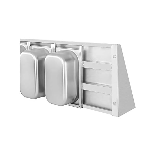 Royal Catering RCWR-5 GN1/4 Gewürzbord Edelstahl 120 cm 3,5 cm Stärke Bordstärke 5 GN 1/4 Gewürzstände Gewürzablage… – Bild 6