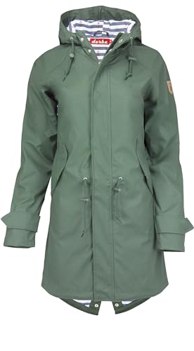 derbe Damen Regenmantel, Farbe:Oliv, Größe:38