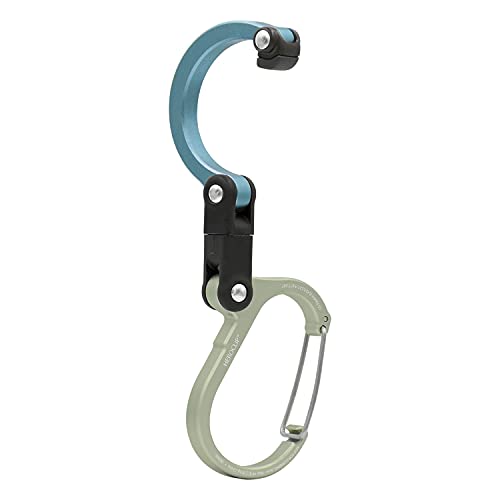 GEAR AID HEROCLIP Carabiner Clip and Hook (Mini) for Travel, Luggage, and Small Bags, Sea Grass
