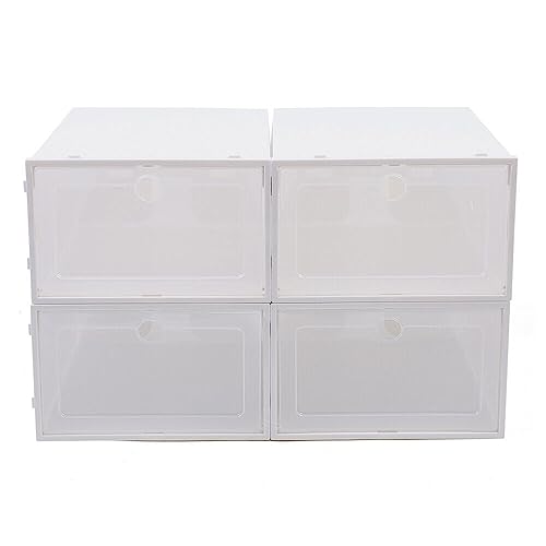 Paquete de 20 cajas de almacenamiento apilables transparentes para zapatos con tapas, protege tu calzado, diseño que ahorra espacio, contenedores transparentes para una fácil visualización