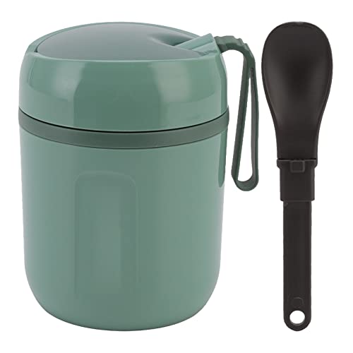 Gucagle Tarro de comida con aislamiento de doble capa, 480 ml, recipientes térmicos para sopa de acero inoxidable 304, mantiene la comida caliente o fría para la oficina, la escuela, los (Verde)