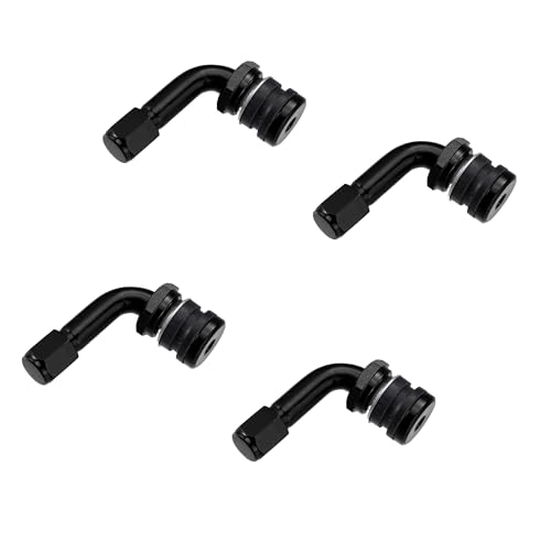 Tiges de valve en métal noir Motoforti avec finition pour jante moto