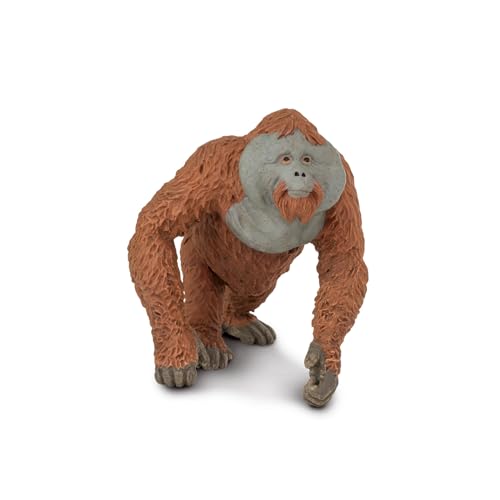 Safari Ltd. Male Orangutan Figurine - Lifelike 4.25' Hand-Painted Wildlife Figure - Educational Toy for Boys, Girls & Kids Ages 3+