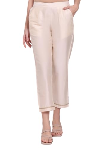 Pantalon droit femme pour le bureau W for Woman à bas brodé