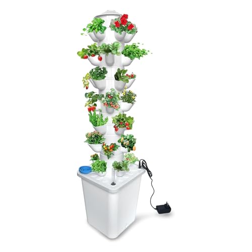 7 Layer 35 Pots Vertical Hydroponic Tower Garden System, Hydroponic Grow Tower Kit with Water Pump Timer Including & Smart Plug, for Vegetable Herb Fruit, Gardening Lover Plants Grow Kit Tower