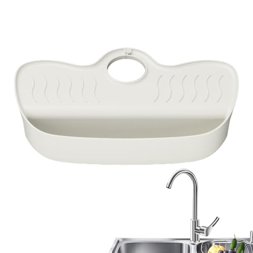 Paraspruzzi per lavello e lavandino – raccoglitore per drenaggio goccia – design inclinabile per bagno lavandino – protezione dagli spruzzi – per spugne spazzole scrubber portasapone rifiuti sul piano