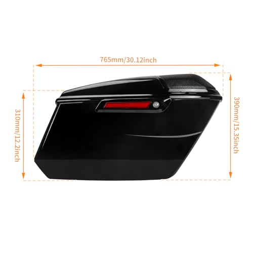 Alforjas duras para Harley CVO 2023-2025 Touring 2024-2025 con cierres de bloqueo negros y reflectores rojos miniatura 5