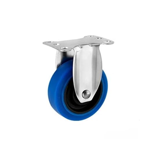 Roulettes pivotantes biaxiales 4 pouces fixes en acier 304 bleu pour supprimer les vibrations