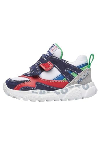 Baskets en cuir et tissu tecnique Falcotto Anemone VL. blanc pour enfants