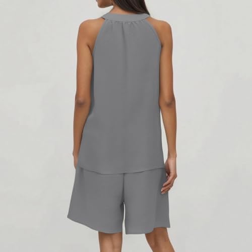 Summer Sets Women 2 Piece Outfits V Neck Tank Tops and Lightweight Shorts Matching Sweat Suits Beach Vacation Outfit3