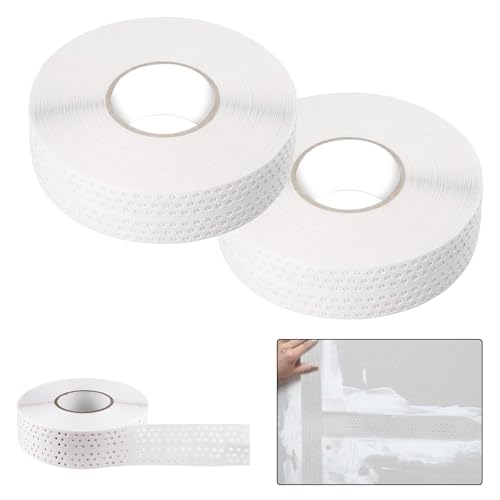 Calenxy 40 m x 5 cm, cinta de sellado para paneles de yeso, 2 unidades, cinta adhesiva para bordes, protección de bordes para paneles en seco, placas de yeso, cinta de sellado de PVC, cinta adhesiva