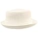 Men's Everyday Cotton All Season Porkpie Boater Derby Fedora Sun Hat L/XL White