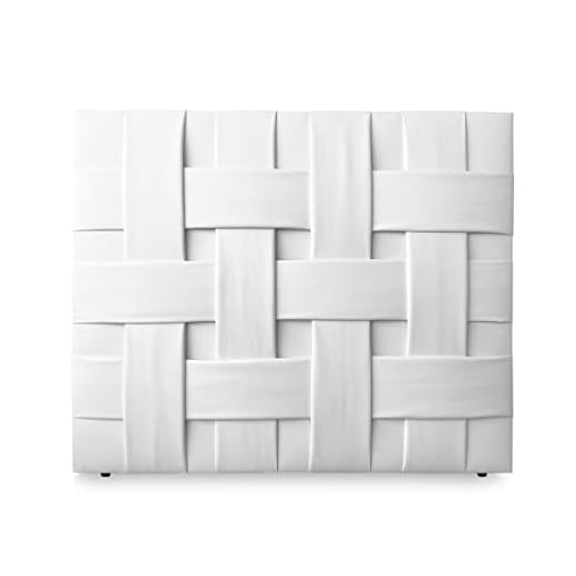 cabeceros polipiel online DUÉRMETE ONLINE Cabecero de Lujo Acolchado Modelo Hilton | Tapizado en Polipiel de Alta Gama y Atractivo Diseño, Madera, Blanco, 145 x 120 cm (Cama 135/140)