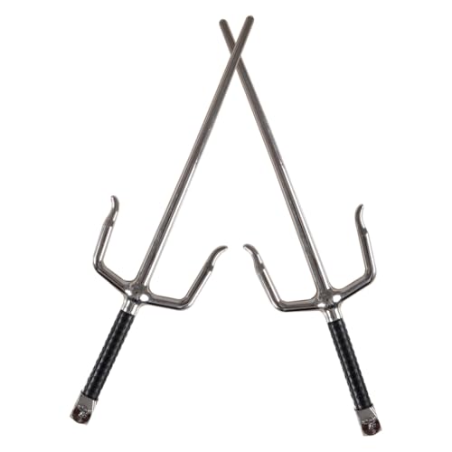 P'TIT Clown - 32565 - Lot de 2 Epées Saï Ninja - Accessoire de Déguisement Arts Martiaux, Kung Fu - pour Carnaval, Fêtes à Thèmes, Halloween, Cosplay, Manga,...