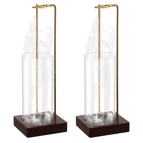 YOUNTHYE 2 Pack Incense Holder, Incense Stick Holder with Glass Ash Catcher, Upside Down Incense Burner Holder Modern Design for Meditation Yoga Spa Home Relaxation