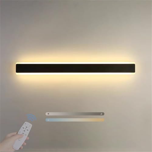 Aplique de pared LED regulable negro de 100cm moderno con mando