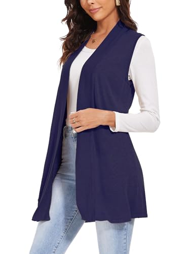 Image of Spicy Sandia Womens Sleeveless Long Knit Cardigan Vest | Open Front, Dressy Casual, for Office Work, Spring Fall 2026 Trendy