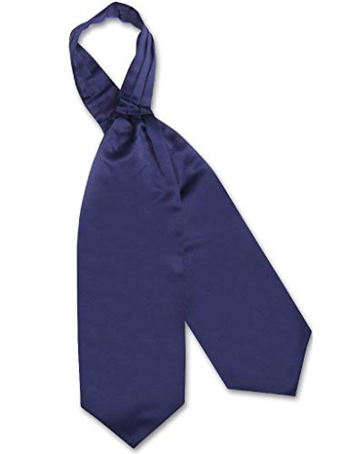 Vesuvio Napoli ASCOT Solid NAVY BLUE Color Cravat Men's Neck Tie