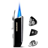 CLZOONG Briquet à Triple Flamme pour cigares – Briquet Butane...