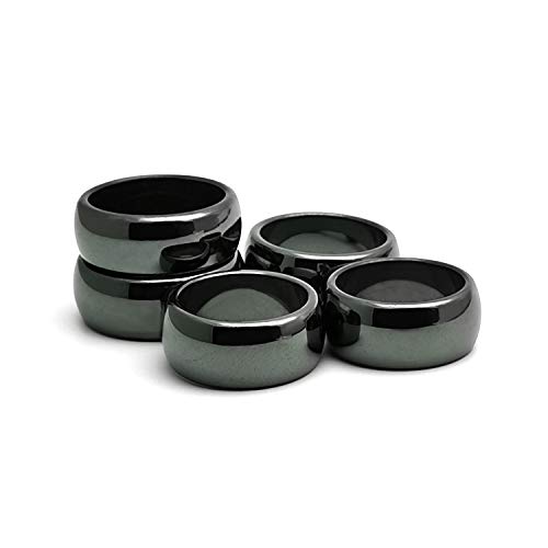 Morchic Magnetic Hematite Plain Band Rings for Women Men, Therapy Arthritis Anxiety Pain