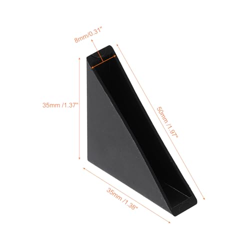 Image of uxcell 8Pcs Plastic Corner Protectors 8x50mm Right Angle Shape Glass Corner Guards Cushion for Corner Protection of Glass, Mirror, Tile, Black