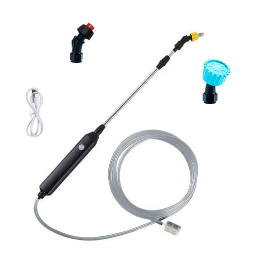 Pulverizador de varita eléctrica telescópica para jardín con 3 boquillas para regar plantas portátil