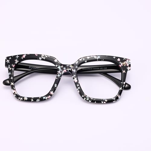 Image of Firmoo Oversized Blue Light Glasses for Women Men Large Frame Anti Eyestrain & UV Protection Computer Gaming Blue Blocker Eyeglasses(Glare Black)