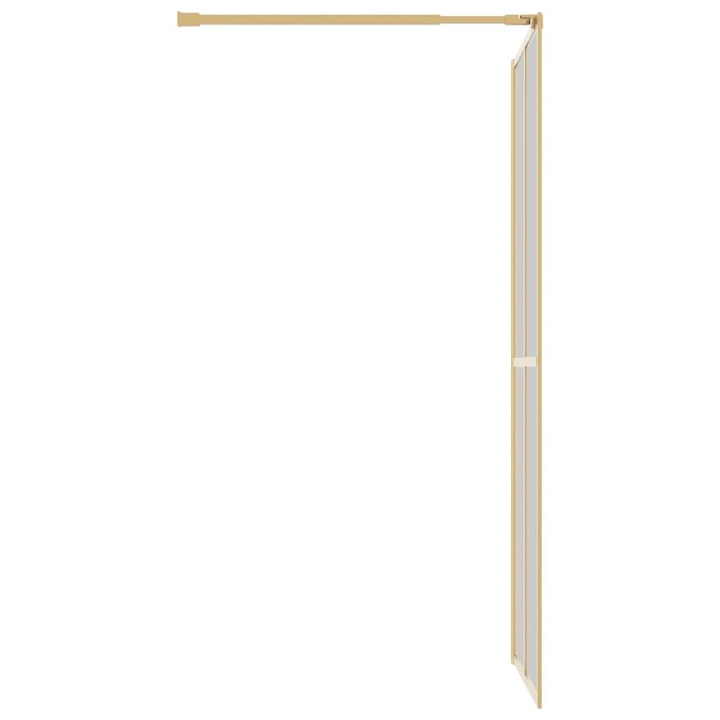 Mampara de ducha de cristal templado transparente de 5 mm, marco de aluminio dorado de 88 a 90 x 195 cm, protección contra salpicaduras para Walk in Renovation