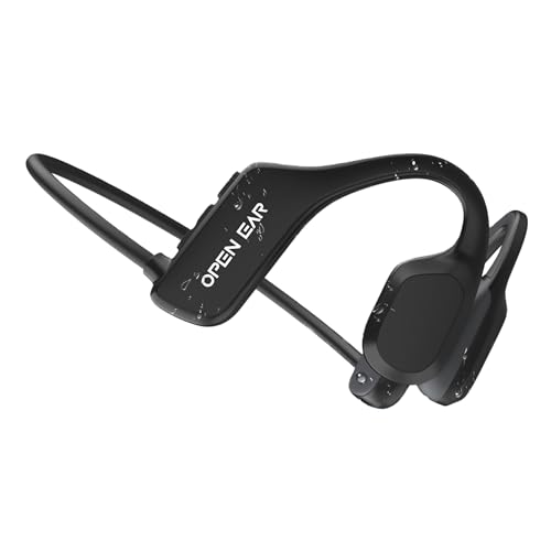 Image of Bone Conduction Headphones IPX8 Swimming Waterproof Dustproof Sweatproof MP3 Player Underwater Music Player 32GB, Open-Ear Wireless Bluetooth 5.4 with Mic,New 2025,Black