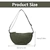 Halbmond Tasche Damen Cord Crossbody Bag Half Moonbag Cordtaschen Halbmond Umhängetasche Cross Handtasche Schultertasche Halbmond Moon Bag mit Verstellbarem Gurt Halfmoon Bag Olivgrün für Damen #1