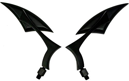 MotorToGo Custom Black Spear Rear View Mirrors for 2011 Yamaha YZF R6 Team Yamaha