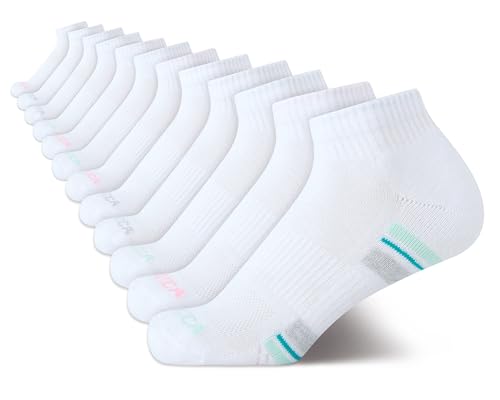 Image of Nautica Womens Quarter Socks Cushioned Moisture Wicking Socks, 12 Pack | Stretch Performance Dri-Motion Fabric, Cushioned with Arch Support, Breathable Mesh Panels, Quarter Cut, Shoe Size 4-10