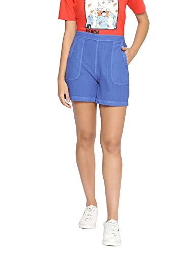 Image of oxolloxo Cotton Washed Shorts in Cobalt Blue