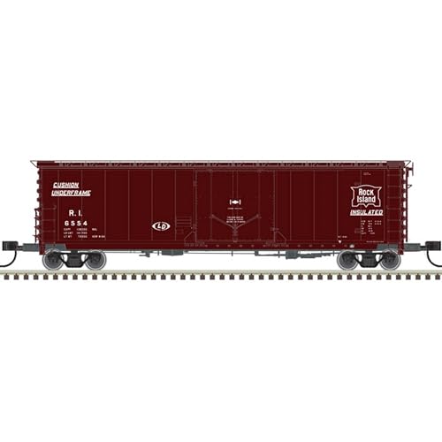 Atlas N Scale 50' GA RBL Plug-Door Boxcar Rock Island (Boxcar Red/White) #6508