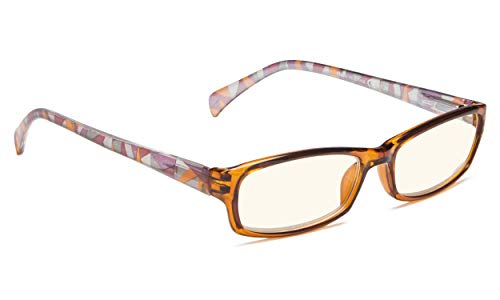 BLUELESS Fashion Ladies Computer Glasses - Pattern Design Readers Eyeglasses (Brown, 1.00)