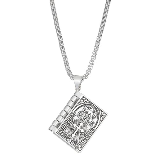 OAUWKEIY Collana Pendente Collana a forma di libro stile europeo e americano collana inglese ciondolo retrò creativo sfoglia pagine