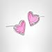 Kendra Scott Ari Heart Stud Earrings, Rhodium-Plated Brass, Fashion Jewelry for Women, Hot Pink Drusy