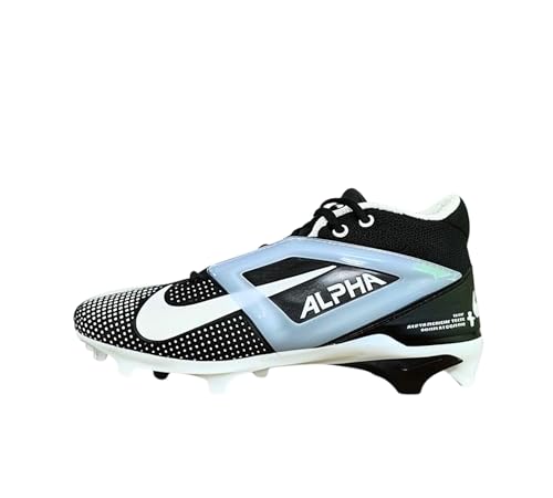 Nike Alpha Menace 4 Pro Mid Men's Football Cleats Black White FZ7702-005 Size 14