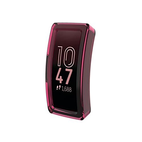 DOITOOL 2pcs TPU Half Cover Protective Case for Inspire Hr Shockproof Scratch Dark Red Sports Accessories Lightweight and Design Easy Access to Functions