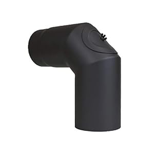 LANZZZAS rookpijp kachelpijp knieën 90° met deur stijf Ø 120 mm zwart