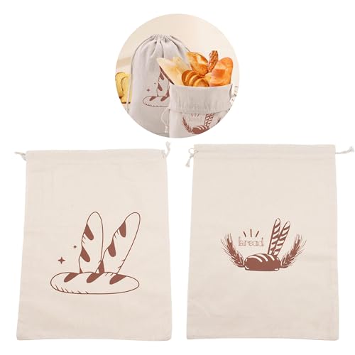 tiyiyok 2 Piezas bolsa pan tela, bolsa tela grande, cesta pan, Manténgalo fresco y seco, Respetuoso con el medio ambiente y reutilizable, Apto para hogares, restaurantes, panaderías, etc