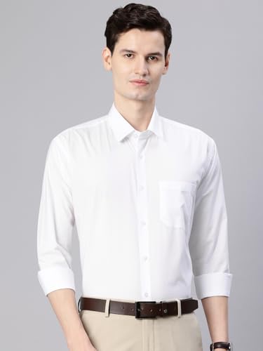 Image of Majestic Man Men's Solid Cotton Blend Wrinkle-Resistant Slim Fit Easy-Iron Formal & Office Wear