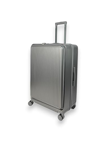 Vuelto Valise Soute Grande 76 cm – Bagage Rigide et Extensible en ABS avec Serrure TSA – Port USB, Porte-Gobelet – 4 Roues Doubles 360 Gris Anthracite