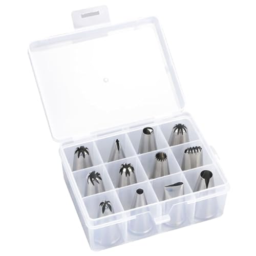 12-Piece Stainless Steel Piping Tips Essential Decorating Nozzle Set Baking