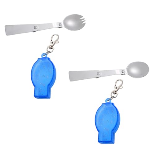 IMIKEYA Juego de Cubiertos Plegables para Camping de Acero Inoxidable con Estuche Compacto y Textura Fina, Utensilios Portátiles para Exteriores y Picnic