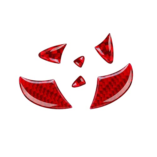SUNBREATH Compatible with Carbon Fiber Auto Steering Wheel Emblem Decal Decoration Cover Logo Sticker Trim for Toyota Camry RAV4 Highlander Corolla 6PCS