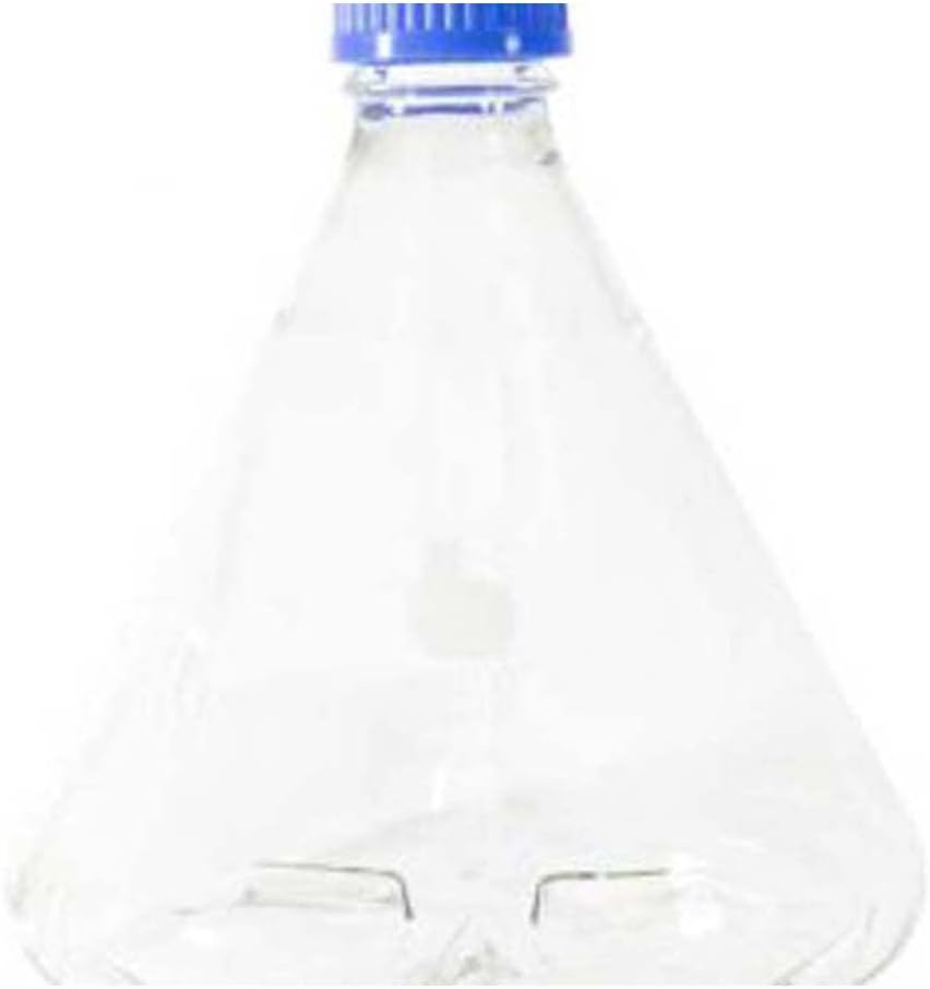 2552-02833 Borosilicate Glass Triple Side and Triple Bottom Baffled Fernbach Flask, GL45 Blue Blue Polypropylene Linerless Screw Cap, 2800ml Capacity