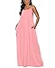 OFEEFAN Maxi Dresses V Neck Easter Dresses for Women Beach Fashion Summer Dress Valentines Pink M