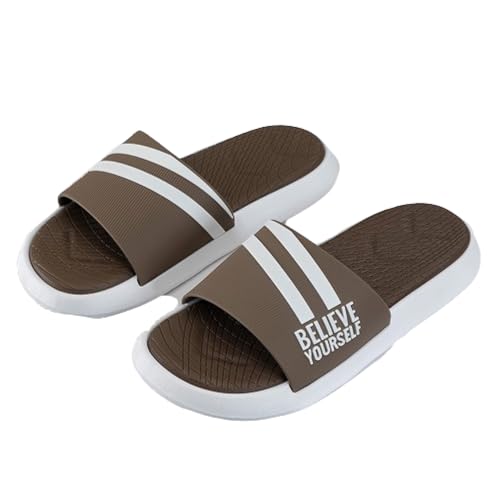 Premium Comfort Inspirational Print Slides Sandals Summer Slippers For Men Yoga Mat Flip Flops Indoor Outdoor Footwear
